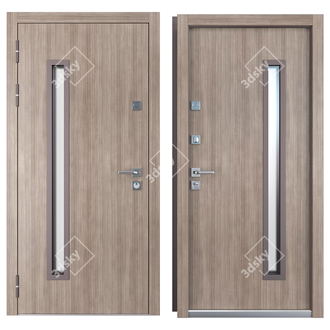 Modern Steel Entrance Door - Rio (Straj) 3D model image 3
