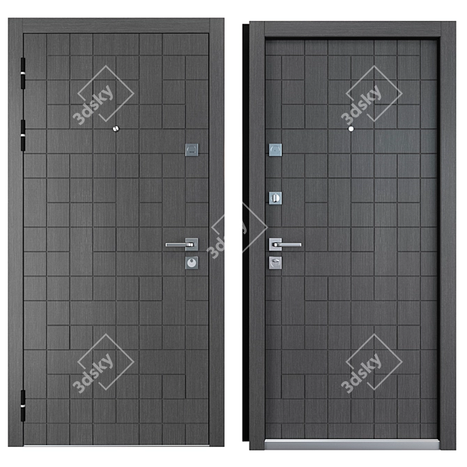 Cascade Plus (Straj) Metal Entrance Door - Premium Quality 3D model image 3