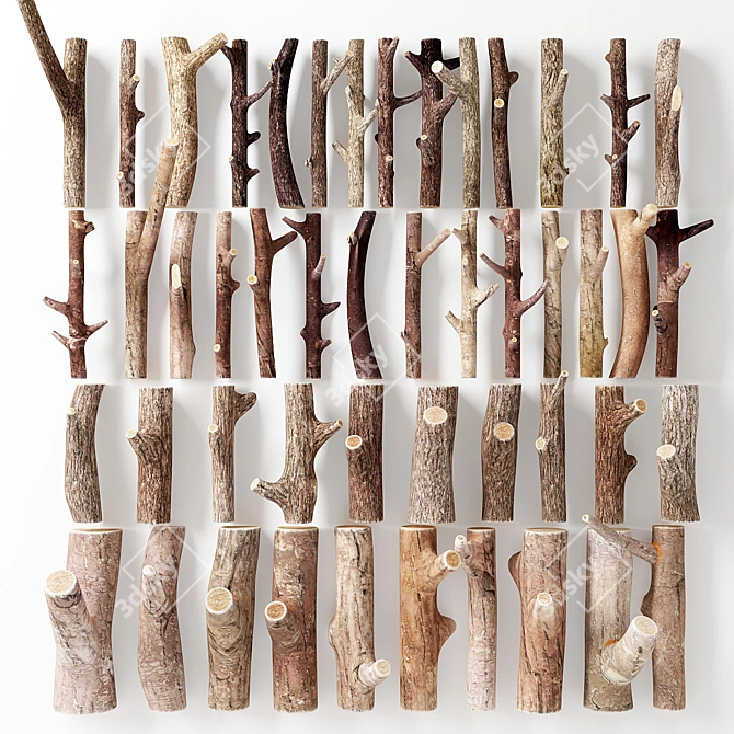 Premium Panel Firewood: High-Quality 3D Model 3D model image 2