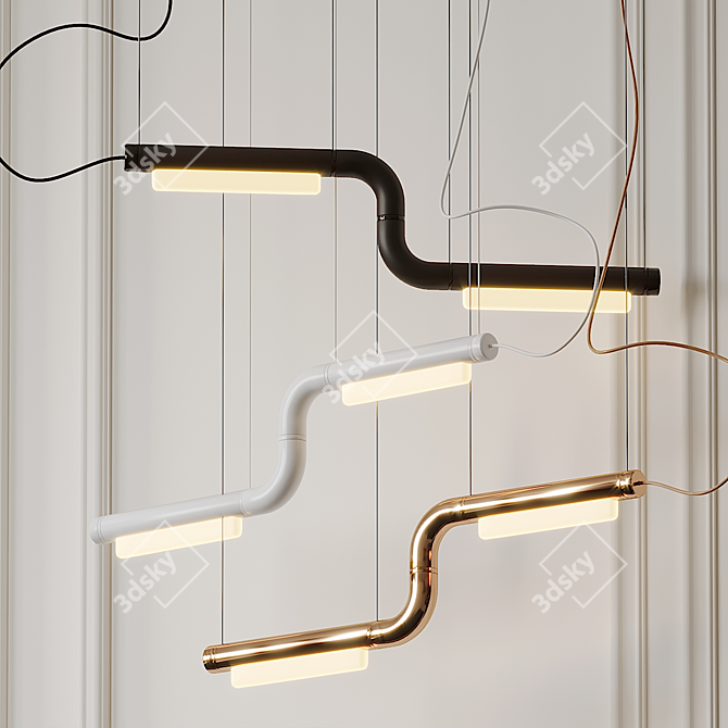 Streamline Energy-Efficient Linear Suspension Light 3D model image 1