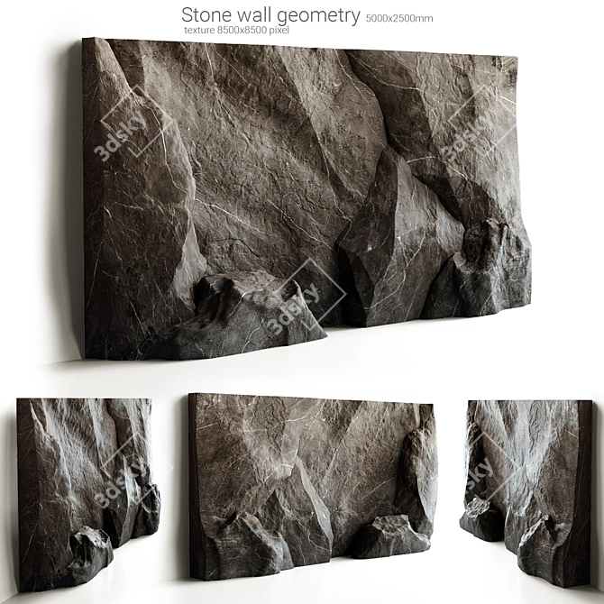 Modern Stone Wall Panel Decoration 3D model image 1