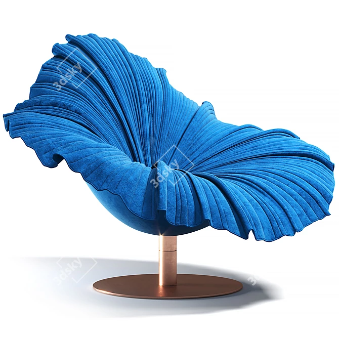 Elegant Bloom Blue Armchair: Kenneth Cobonpue 3D model image 1