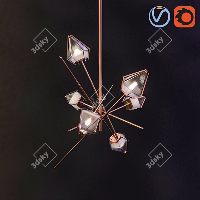 Elegant Harlow LED Chandelier 3D model image 1