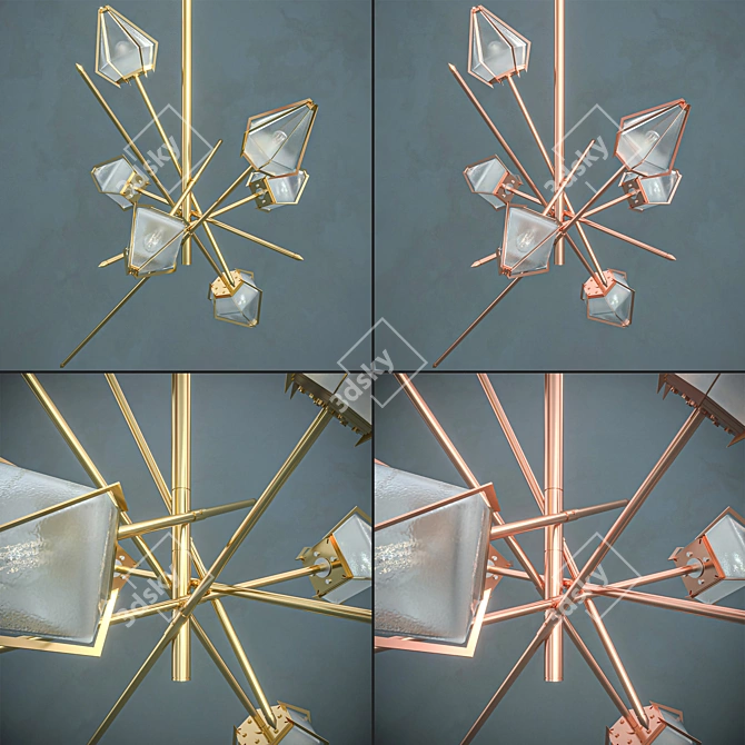 Elegant Harlow LED Chandelier 3D model image 2