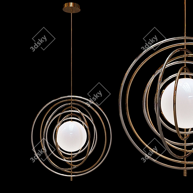 Electrum Kinetic Chandelier: The Perfect Blend of Metal and Glass 3D model image 1