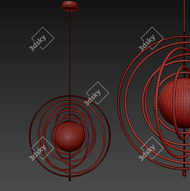 Electrum Kinetic Chandelier: The Perfect Blend of Metal and Glass 3D model image 2