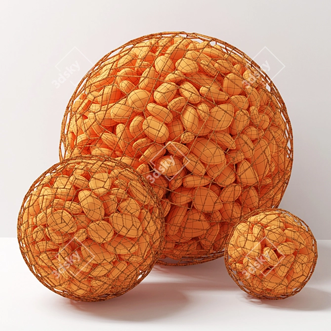 Gabion Sphere pebble - Smooth geometry, 3D Max, 3 textures 3D model image 3