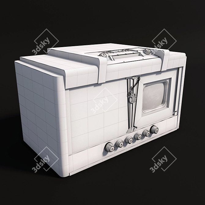 Vintage Soviet TV Leningrad 3D model image 3