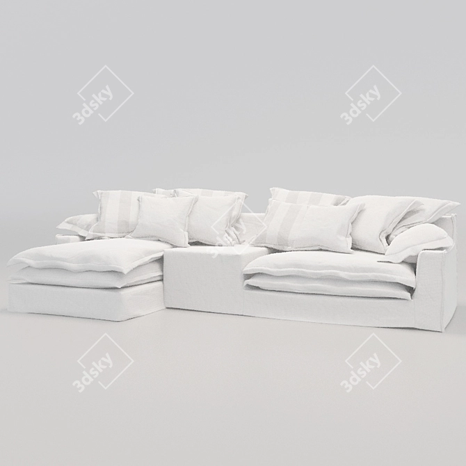 Sleek Modern Sofa with Detailed Textures 3D model image 4