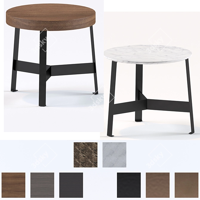 Kanaha Side Table: Stylish and Functional 3D model image 1