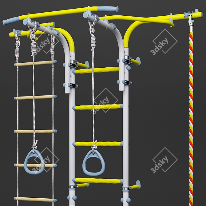 Swedish Wall ROMANA S6 Karusel: Versatile and Space-saving Fitness Equipment 3D model image 2