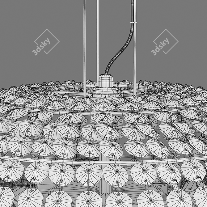 Elegant 9-Light Pendant Chandelier 3D model image 1