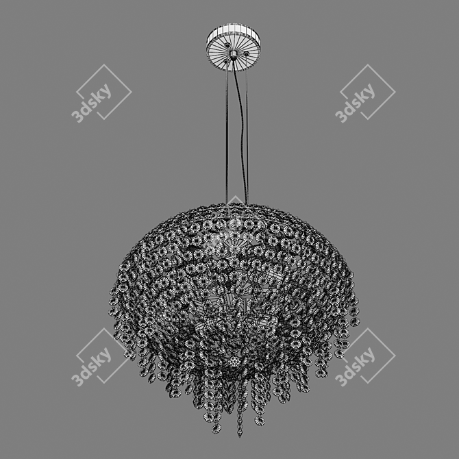 Elegant 9-Light Pendant Chandelier 3D model image 12
