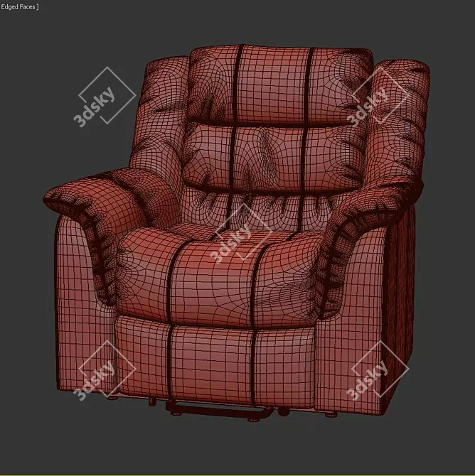 ErgoLux Recliners: Ultimate Comfort 3D model image 3