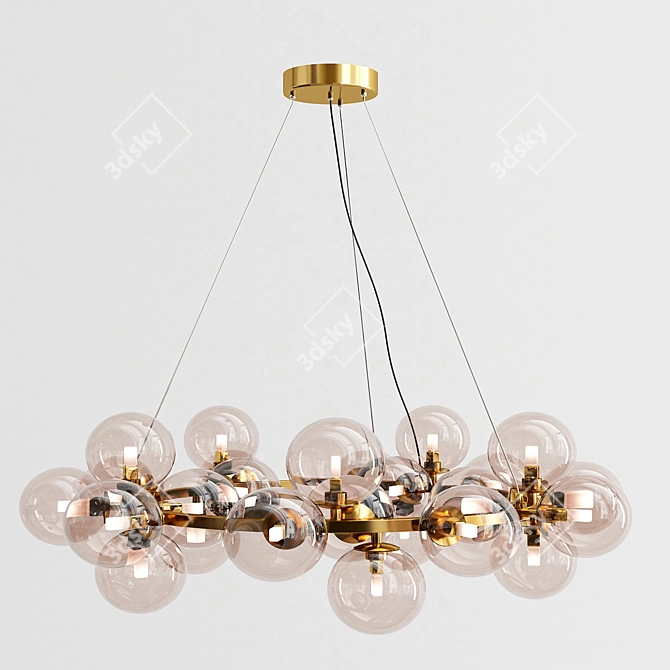 Luxurious Maytoni Gold Pendant Light 3D model image 2