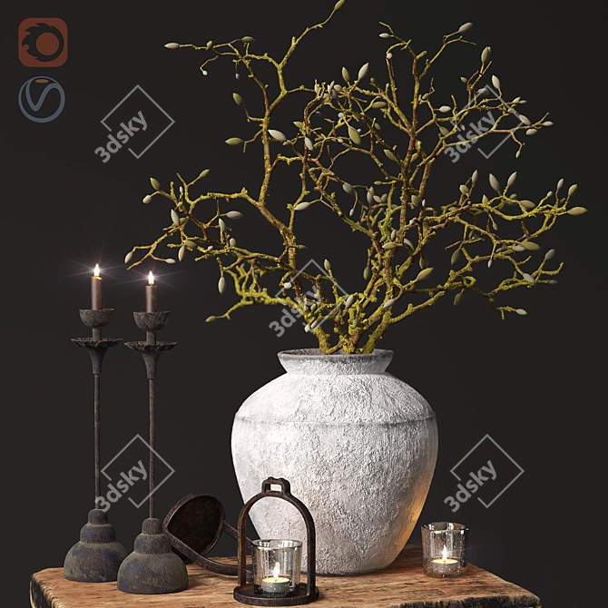 Elegant Vintage Decor Set 3D model image 1