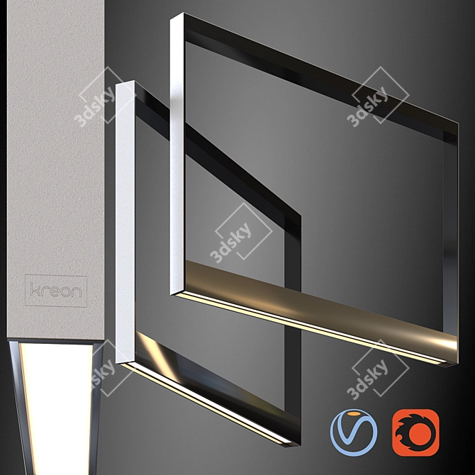 Kreon Cadre 1200 Linear Chrome: Sleek and Modern Pendant Light 3D model image 1