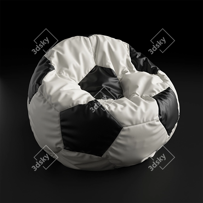 Soccer Ball Inspired Pouf 3D model image 1