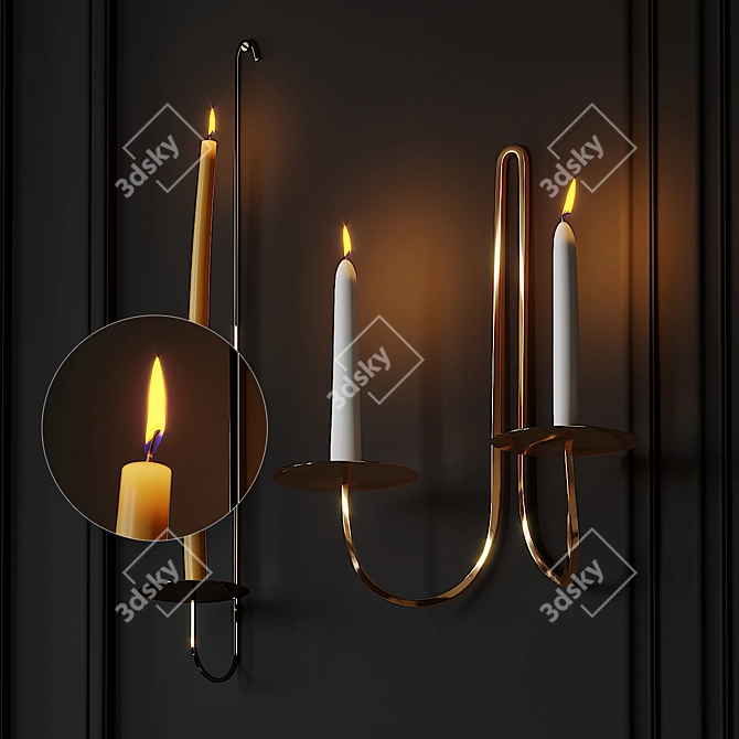 Fredericks & Mae Taper Candleholder: Elegant Wall Sconce 3D model image 1