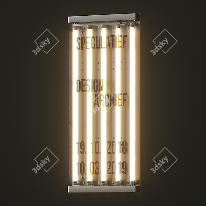 Illuminated Sign: Handmade Vintage Design 3D model image 1