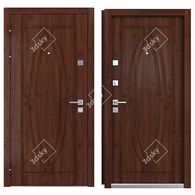 Monarch Zimen Metal Entrance Door 3D model image 3