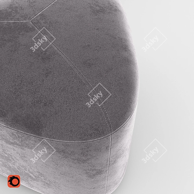 Title: Elegant Stone Poofs 3D model image 3