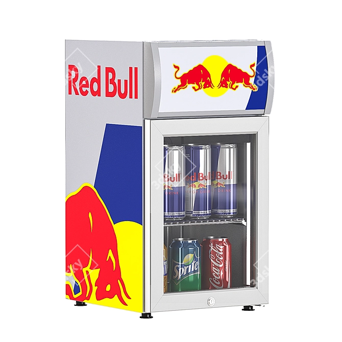 Red Bull Mini Fridge 3D model image 1