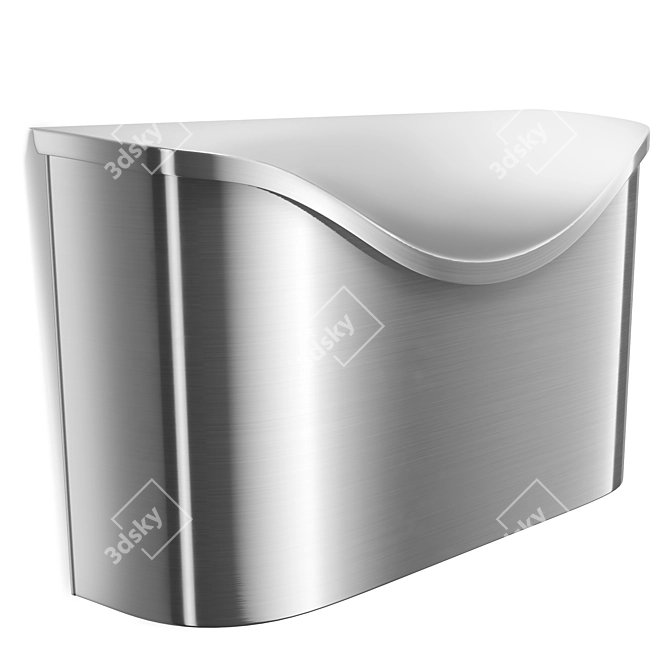 Sleek Stainless Steel Mailbox 3D model image 1