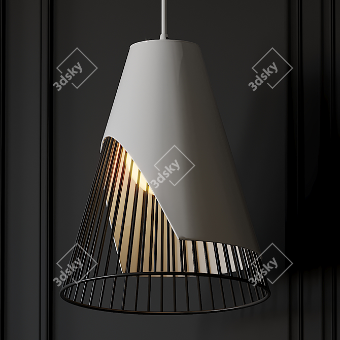 Sleek Hyperbola Pendant Light 3D model image 2