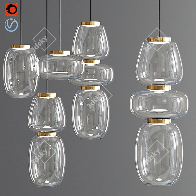 Sleek Minimalist Misko Pendant 3D model image 1