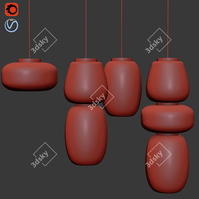 Sleek Minimalist Misko Pendant 3D model image 2