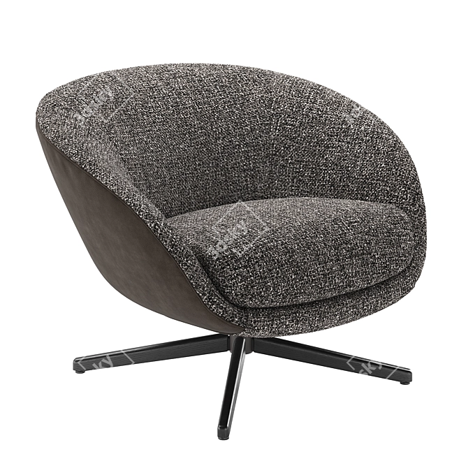 Title: Minotti Russell Swivel Armchair 3D model image 1