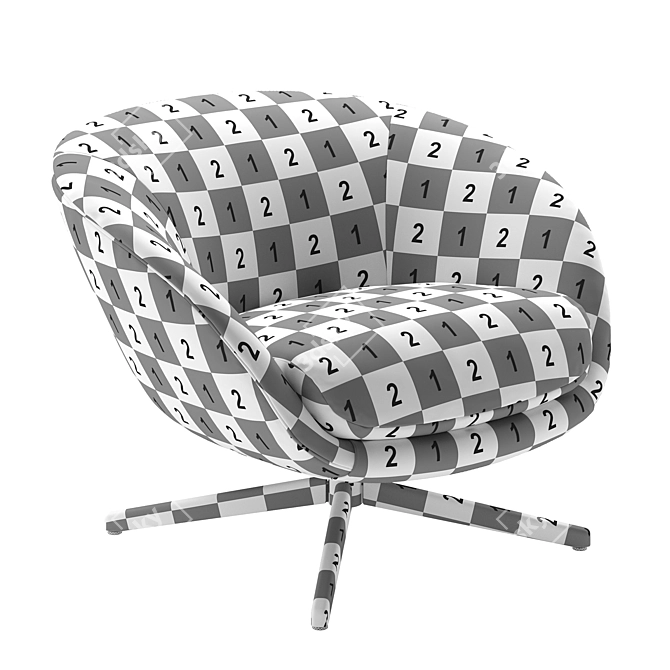 Title: Minotti Russell Swivel Armchair 3D model image 4
