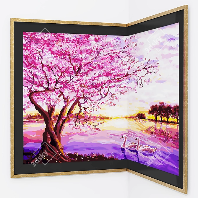 Elegant Angle Framed Artwork 3D model image 1