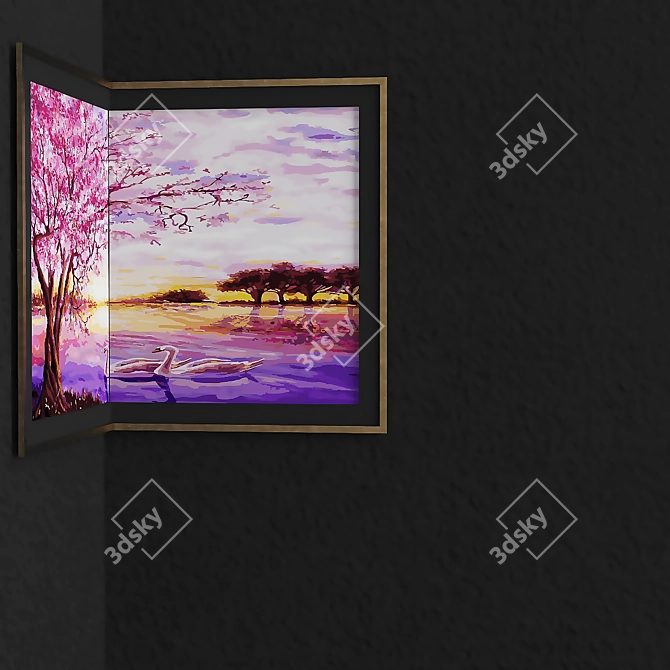 Elegant Angle Framed Artwork 3D model image 2