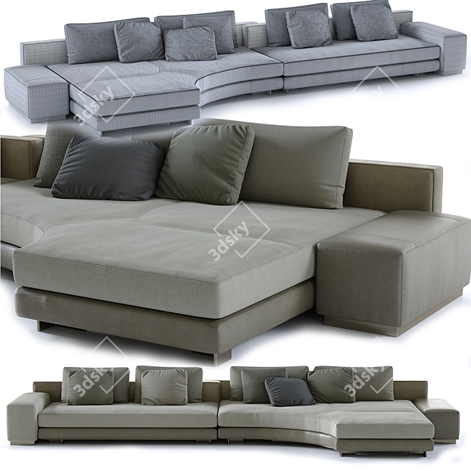 Title: Minotti Daniels Sofa - Exquisite Design 3D model image 1