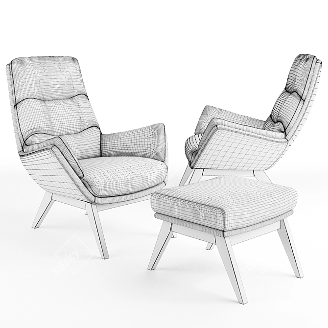 Moro: Stylish and Comfortable Armchair 3D model image 3