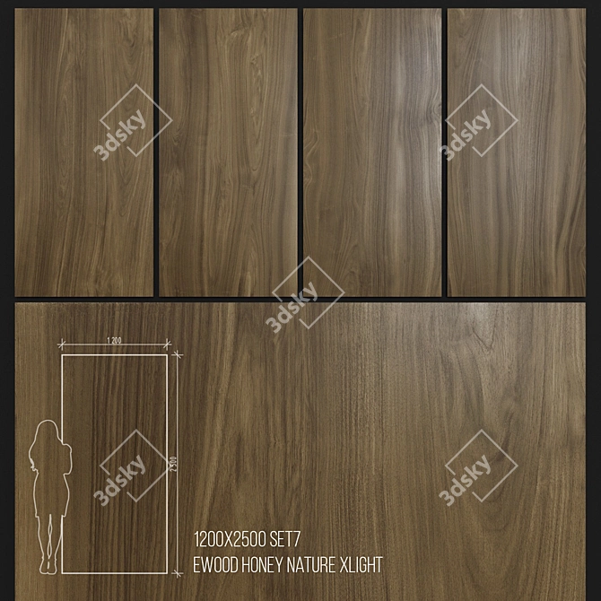 XLIGHT Aged Honey Nature Ceramic Tile 3D model image 1