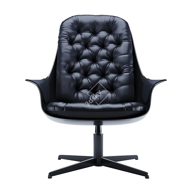 Elegant Leather Armchair: SITS BLACKBIRD 3D model image 1