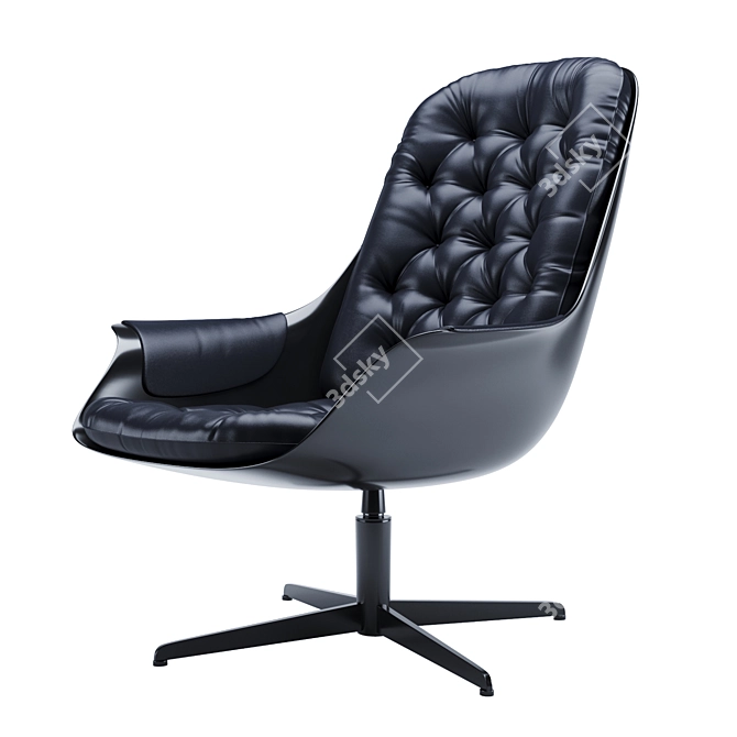 Elegant Leather Armchair: SITS BLACKBIRD 3D model image 2