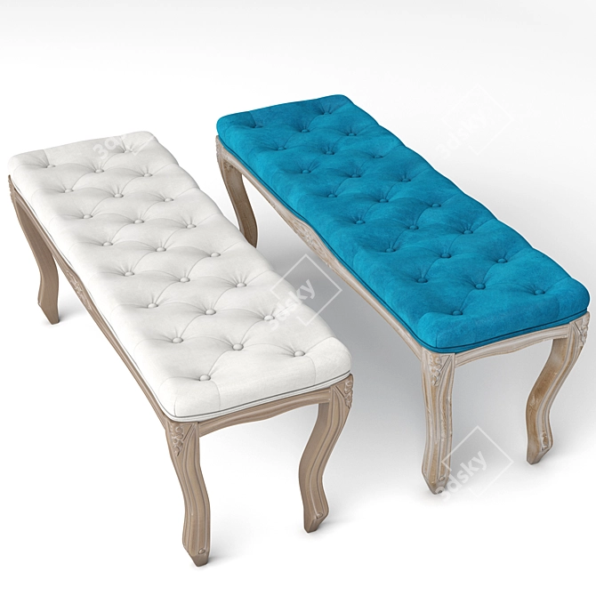 Kina Narrow Ottoman - Sleek and Stylish 3D model image 2