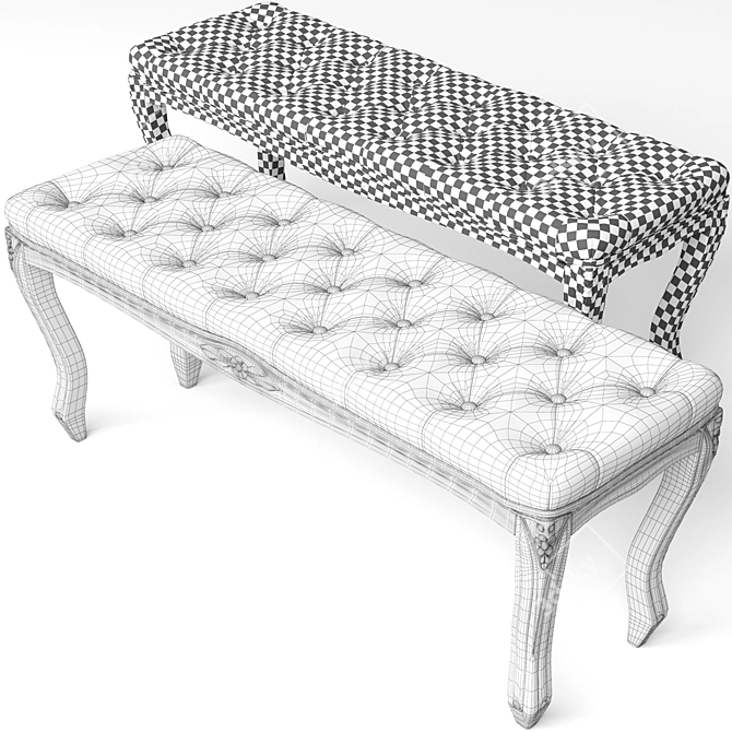 Kina Narrow Ottoman - Sleek and Stylish 3D model image 3