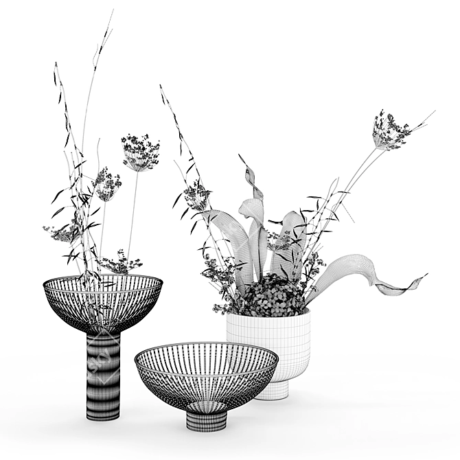 Modern Vases & Plants Collection 3D model image 2