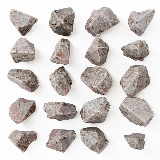 River Stone Splinter - Natural Rock for Decoration 3D model image 1