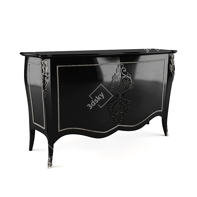 Glowing Black Silver Console 3D model image 1
