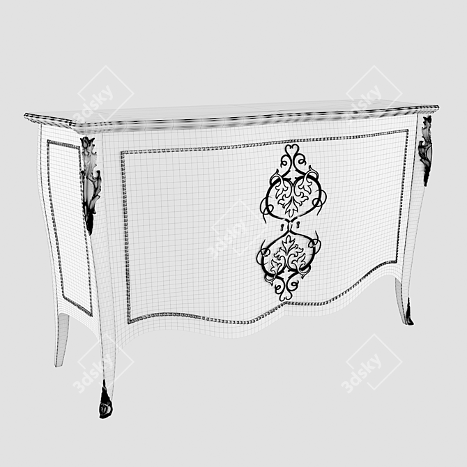 Glowing Black Silver Console 3D model image 3
