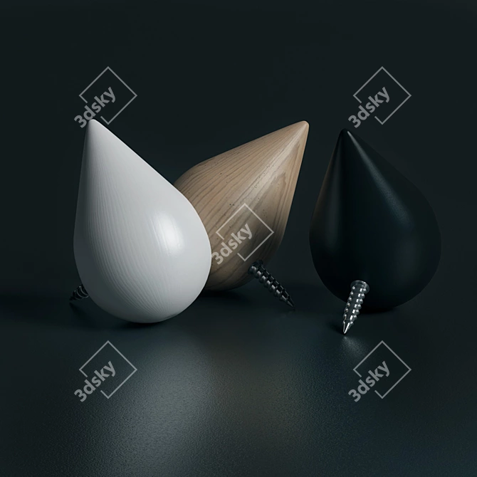 Scandinavian Flair: Dropit Hooks 3D model image 2