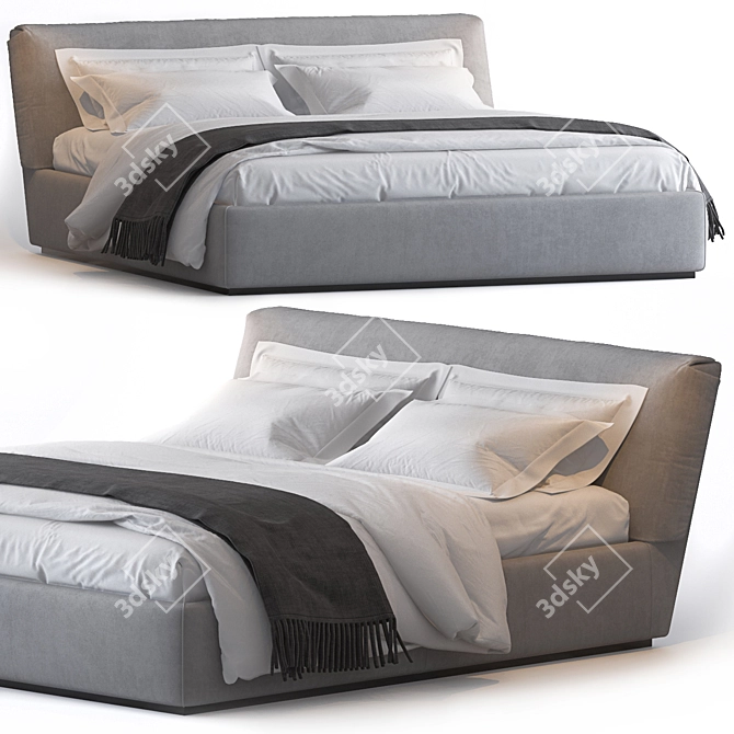 Sophisticated Elegance: Flou Gentleman Bed 3D model image 1