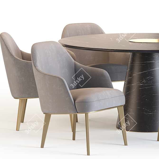 Elegant Poliform Jane Bertoia Dining Set 3D model image 2