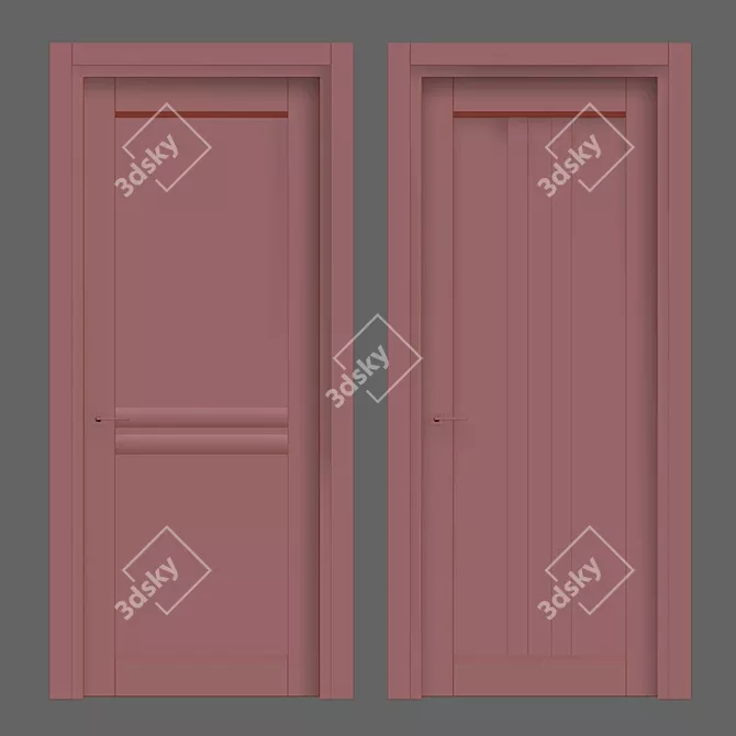 Elegant Ferrero Legno 3D Door 3D model image 2